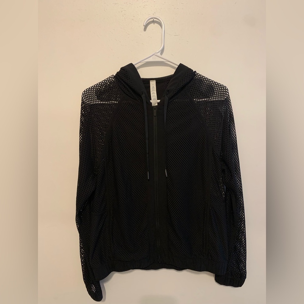 Lululemon Hoodie Jacket Black Mesh  Size 4